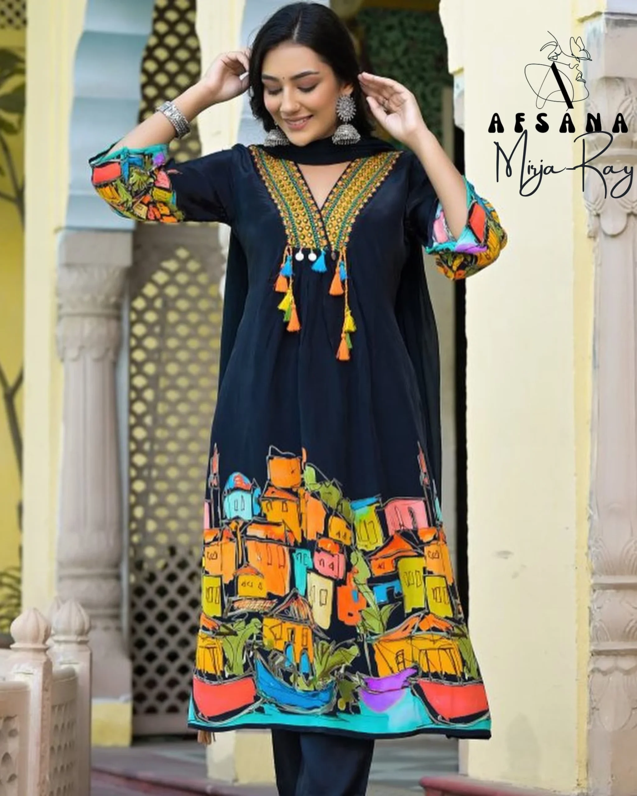 Afsana Mirja Roy Rayon Digital Print Wholesale Pakistani Readymade Salwar Suit Catalog — Wholesale Pakistani Suits, MPA wholesale from Surat — view 4